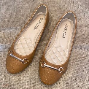 3/$15 Kecom Tan Laser Cut Flats
